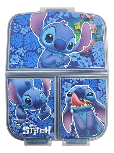 Caja Lunchera Stitch Divisiones Vianda Hermetico Disney®