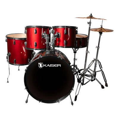 Batería Musical Acústica Kaiser Kbm-2024 Color Rojo | Meses sin interés