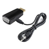 Adaptador Convertidor Hdmi A Vga De 1080p Y Salida De Audio