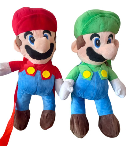 Mochilita De Peluche Para Niños, Super Mario Bros Y Luigi