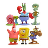 6 Figuras Bob Esponja Patricio Calamardo Gary Juguetes