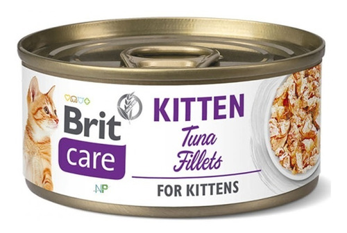 Alimento Húmedo Gato Brit Care Kitten Filetes Atún 70gr Np