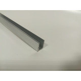 Perfil U Mampara Fija 6-8mm Aluminio Anodizado Cromado 100cm