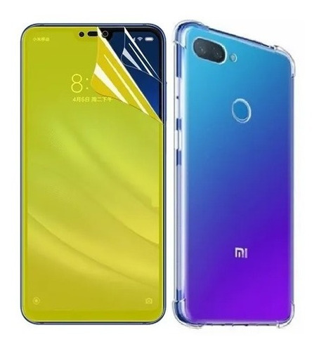 Capa Anti Shock P/ Xiaomi Mi 8 Lite + Película Gel Silicone