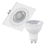 Spot Embutido Quadrado Mr16 Plano +lâmpada Led Dicroica 7w