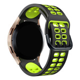 Pulseira Esportiva Moderna Compatível Com Galaxy Watch4 44mm Cor Preto/verde