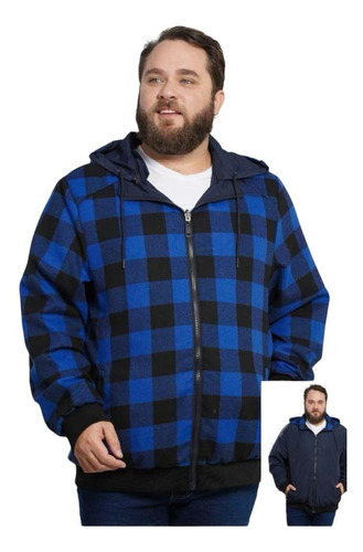 Jaqueta Corta Vendo Plus Size Masculino Com Capuz Removível