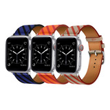 Correa De Piel Para Apple Watch Band Series 8/7/6/ultra 3pzs