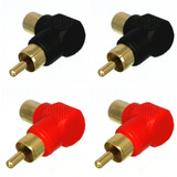 Conector De Audio Rca Macho A Hembra, 4 Pack/90 Grados