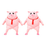 Juguete Antiestrés Squeeze Pig, 2 Unidades