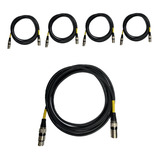 Kit 5 Cabos Balenceado Canon Xlr Blindado Para Microfone/dmx