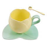 Juego De Taza Y Platillo Girly Mini Tulipán Con Cuchara