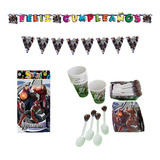 Kit Decoracion Completo Vasos+platos Avengers 24niños