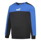 Poleron Puma Ess+ Block Crew Fl Azul Hombre