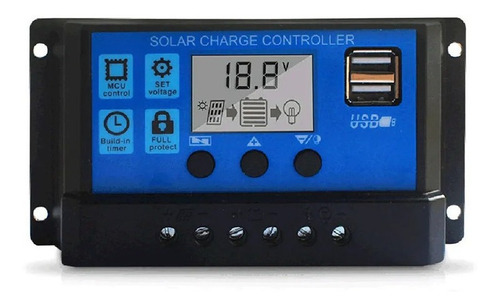 Regulador Inteligente Del Controlador Carga Solar 30a 12v24v