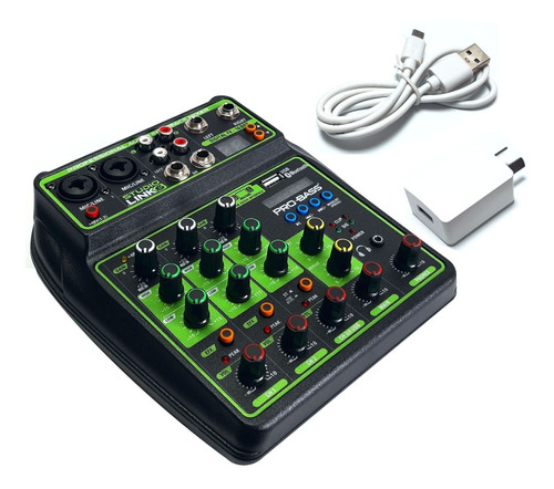 Consola Mixer Pro Bass Studio 6 Placa Sonido Usb Bluetooth