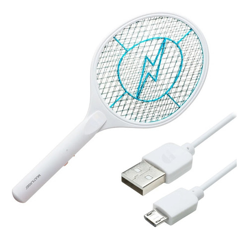 Raquete Elétrica Recarregável Usb Mata Inseto Mosquito Mosca