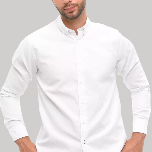 Camisas Basicas Hombre Blanca Slimfit