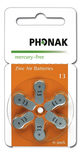 Pilas Marca Phonak Nro 13 Zinc Air Para Audífonos 