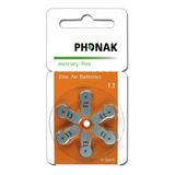 Pilas Marca Phonak Nro 13 Zinc Air Para Audífonos 