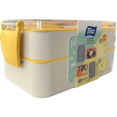 3 Pzas De Lunch Box 2 Divisiones Con Cubiertos Titiz (85877) | Envío gratis