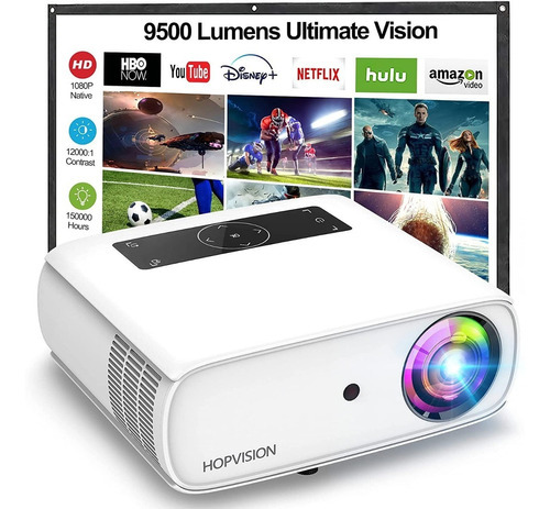 Hopvision Native 1080p Projector Full Hd, 9000lux Movie Proj Color Blanco