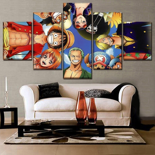 5 Cuadros Decorativos One Piece Anime Canvas Arte 150x80cm 