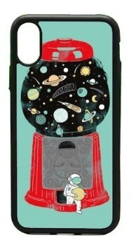 Funda Protector Para iPhone Astronauta Chicles Maquina