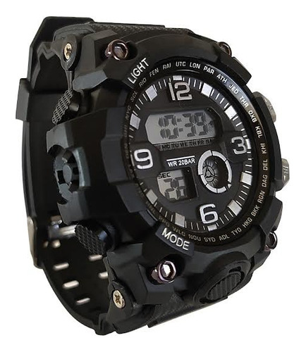 Relógio Masculino Preto Militar Digital Esportivo