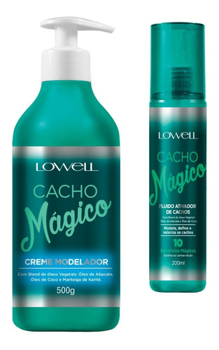 Lowell Cacho Mágico Creme Modelador + Fluído Ativador Cachos