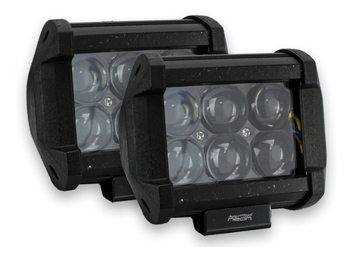 Par Faros 6 Led Dually Lupa Fijo Estrobo Blanco