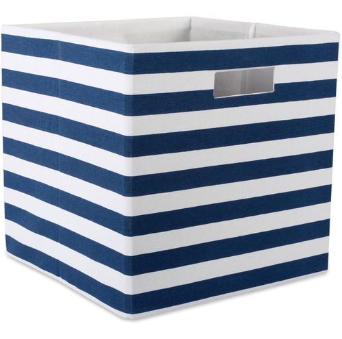 Rayas Azul Marino Dii Organizador Cubo 33x33cm Grande Cesta