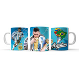 Taza Cerámica 11 Oz Argenitna Campeón Catar 2022 Messi