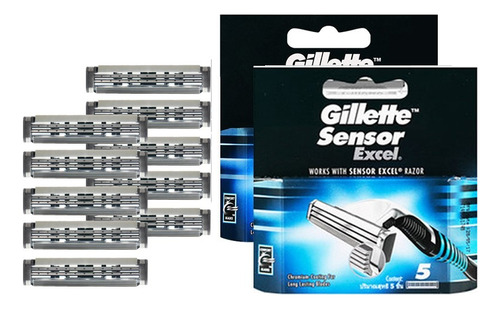Lâminas De Barbear Masculinas Gillette Sensor 10 Refis