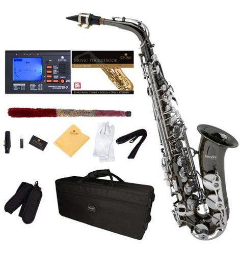 Saxofón Alto E Flat Kit Mendini Tuner Mouthpiece Case Gris