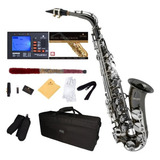 Saxofón Alto E Flat Kit Mendini Tuner Mouthpiece Case Gris