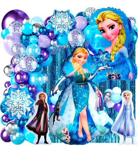 50 Art Globo Frozen Ana Elsa Olaf Nieve Cotillon Candy Bar