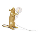 Lámpara De Mesa De Noche Diseño De Ratón Dorado, Chabei