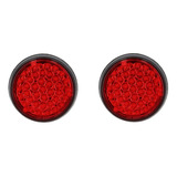 X2 Faro Auxiliar Rojo Redondo 39 Led Dm 120 Bipolar 12/24v *