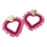 Aretes En Topo Tejido Miyuki En Corazón