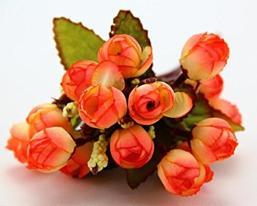Naranja Color Pequeño Rosebuds Ramo De Rosas Flores