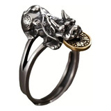 Anillo Fortuna Dragón Pixiu Vintage Hombre Mujer Ajustable