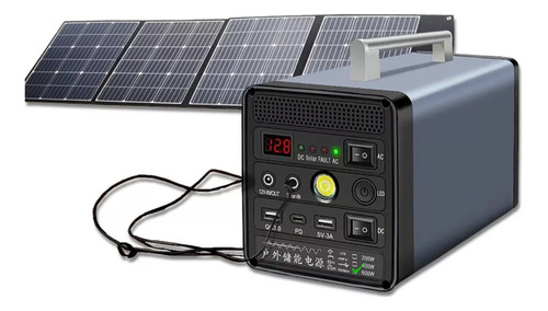 Kit Generador Energia Carga Portatil 600w + Panel Solar 60w