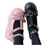 Zapatos De Plataforma Lolita Bowknot, Zapatos Punk Góticos O