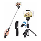 Kit Monopod Bluetooth + Tripode Baston Palo Selfies Celular