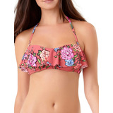 Bikini Rosas Strapless Traje D Baño Mujer Dama Playa Alberca