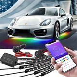 4 Tiras Led Rgb Coche Chasis Luces Juego Para Tubo De Auto