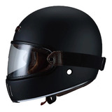 Casco Retro Para Moto Beon B511 Negro Mate Con Goggles Color Negro Tamaño Del Casco 2x (63-64cm