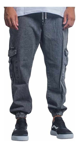 Jogger Jean Mom Cargo Algodón Rígido Gos