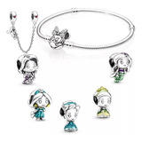 Pulsera Con Charms Broche Mimi Minnie Princesas Sirenita 